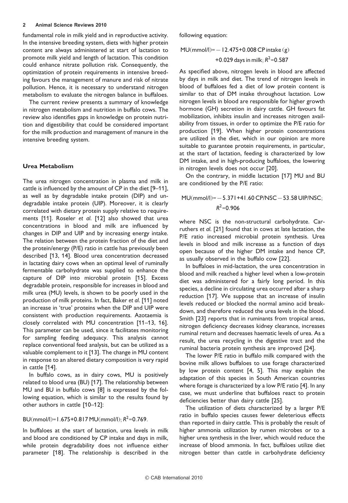 Animal Science Reviews 2010