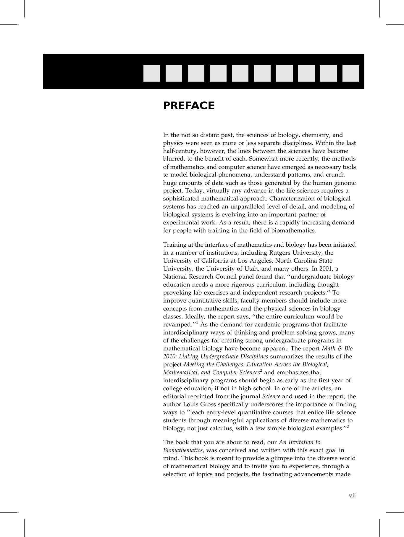 An Invitation To Biomathematics