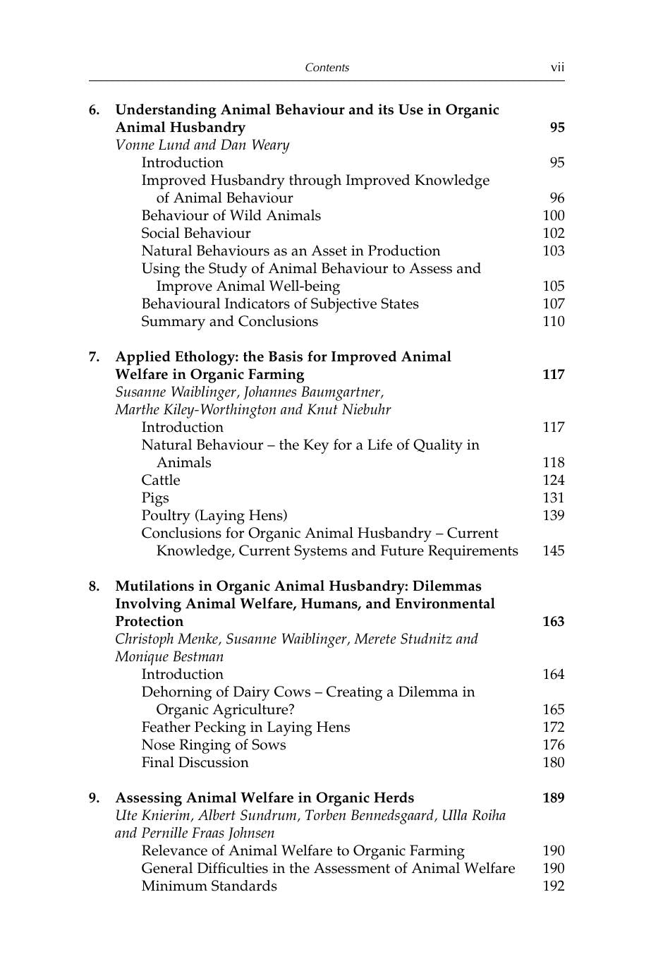 Animal Health And Welfare In Organic Agriculture