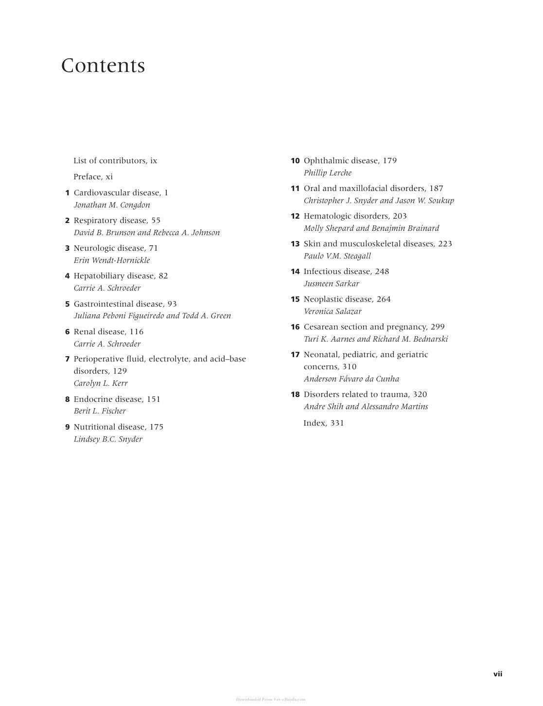 Canine And Feline Anesthesia And Co Existing Disease