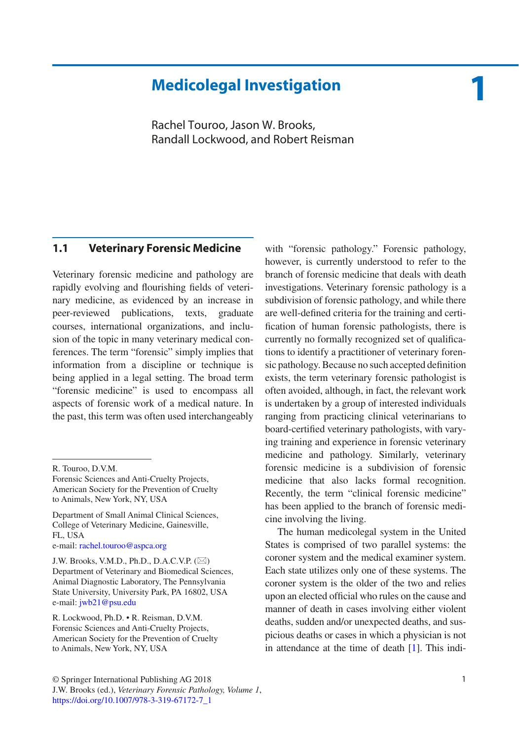 Veterinary Forensic Pathology Volume 1 and 2
