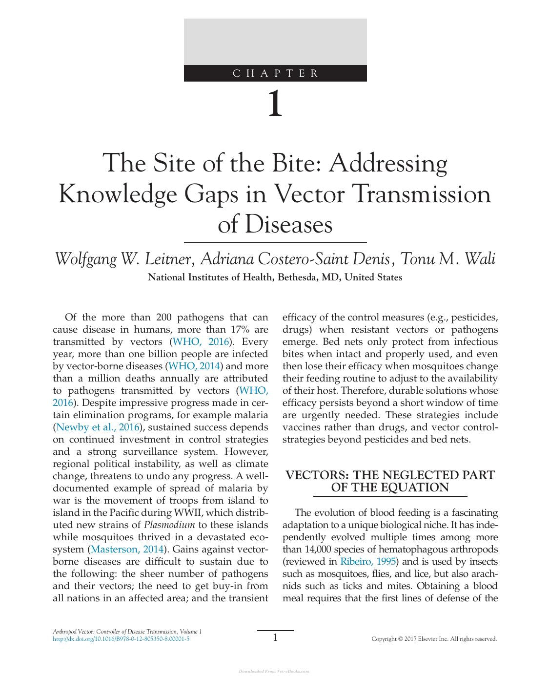 Arthropod Vector Controller of Disease Transmission Volume 1