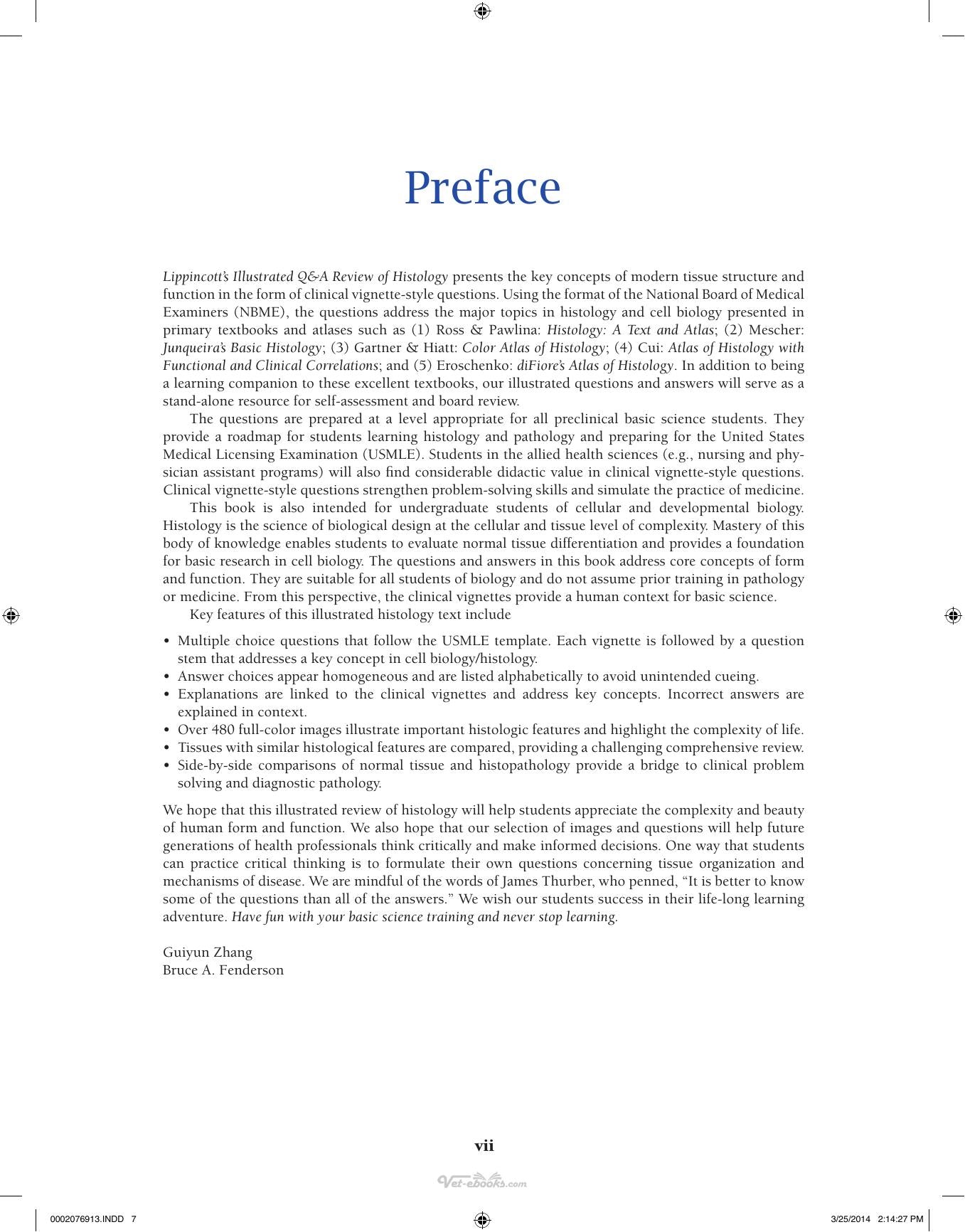 Lippincotts Illustrated Qa Review of Histology
