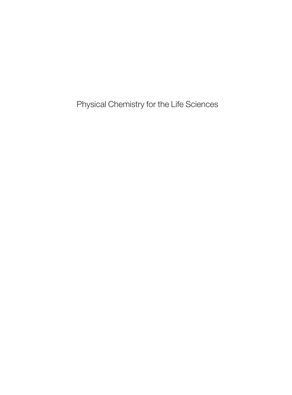Look Inside - Physical Chemistry for the Life Sciences