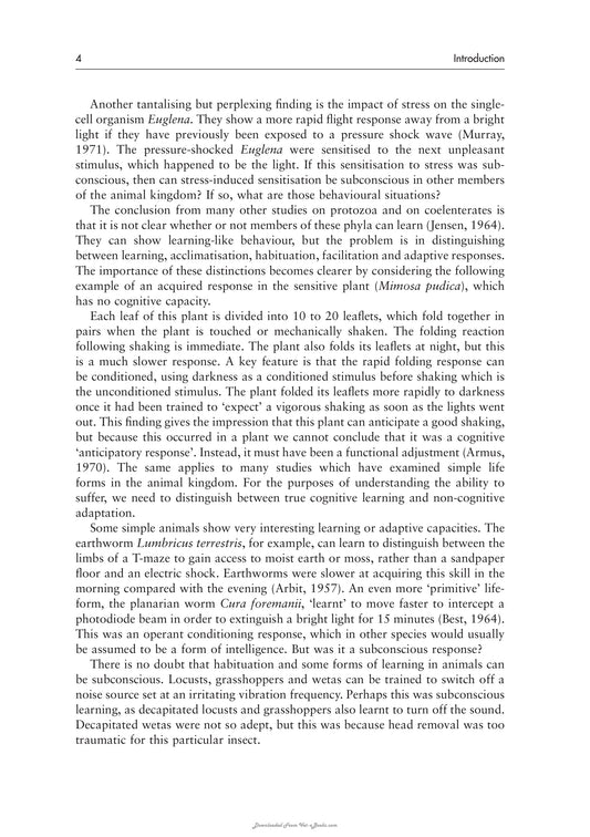 Physiology And Behaviour Of Animal Suffering
