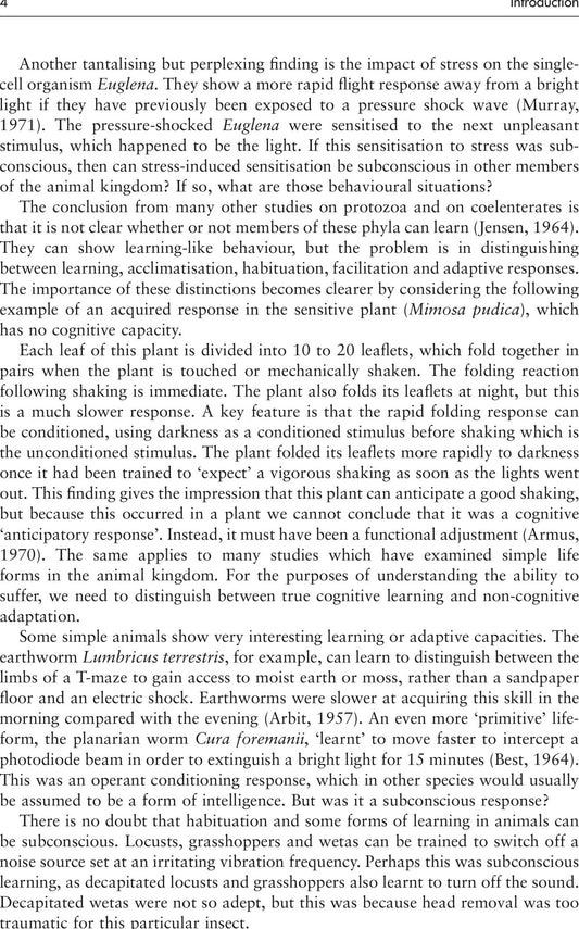 Physiology And Behaviour Of Animal Suffering