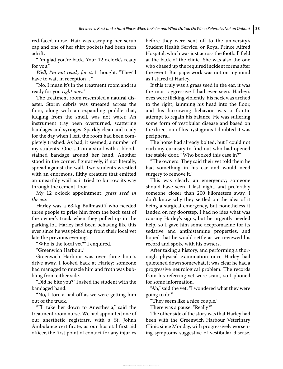 Pitfalls in Veterinary Surgery — inside page