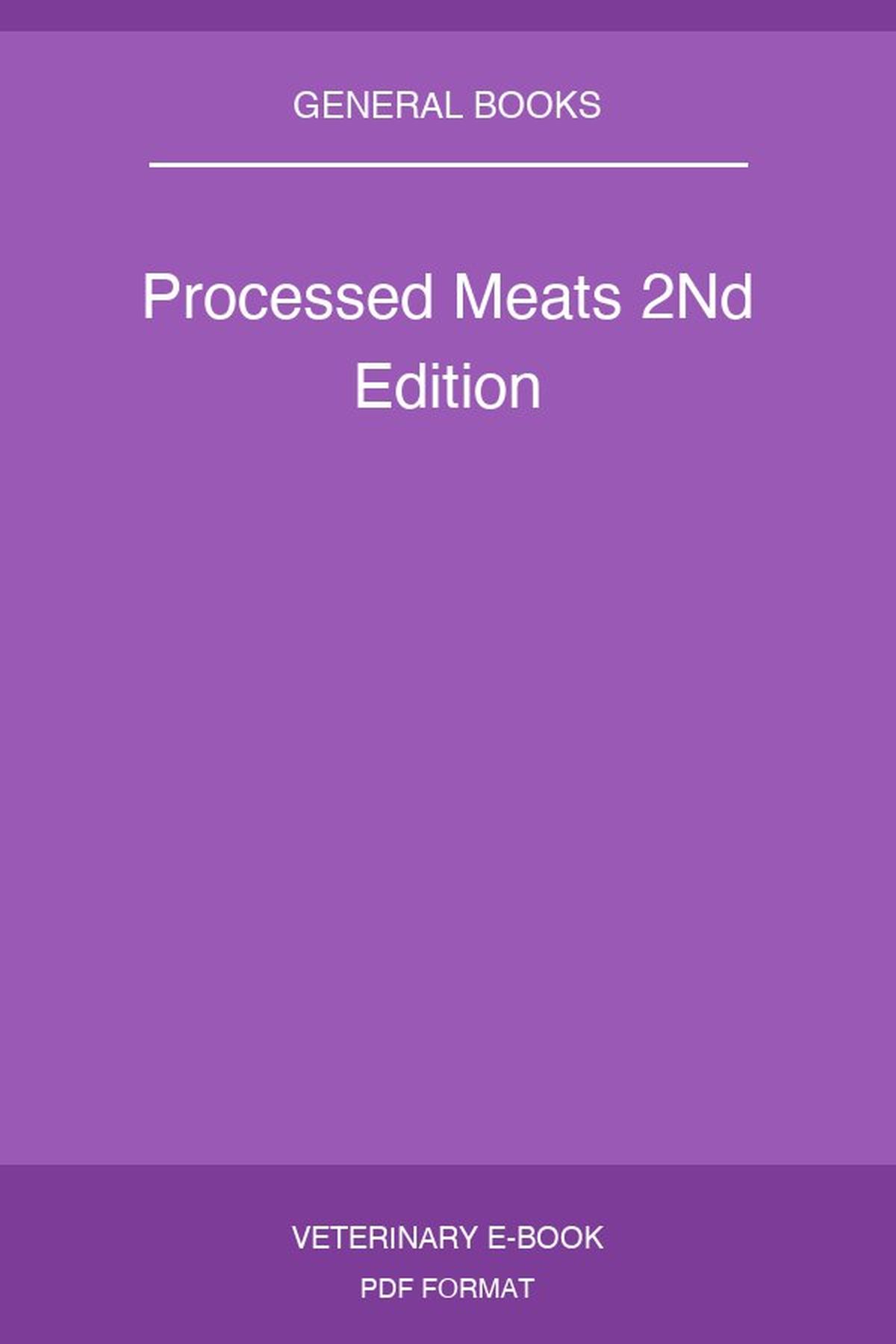 Processed Meats 2nd Edition