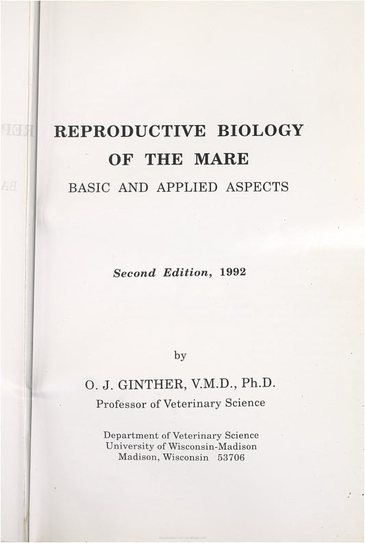 Reproductive Biology Of The Mare Basic And Applied Aspects 2nd Edition