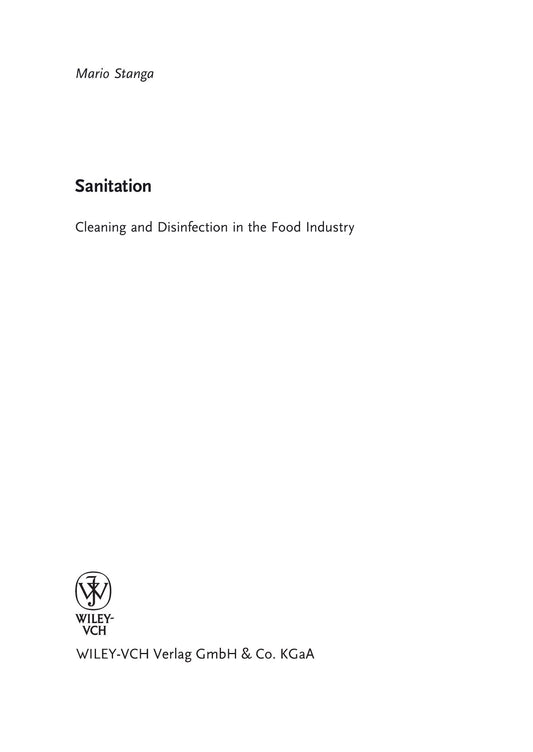 Sanitation Cleaning And Disinfection In The Food Industry