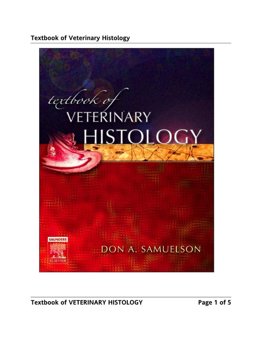 Textbook of Veterinary Histology (Samuelson)