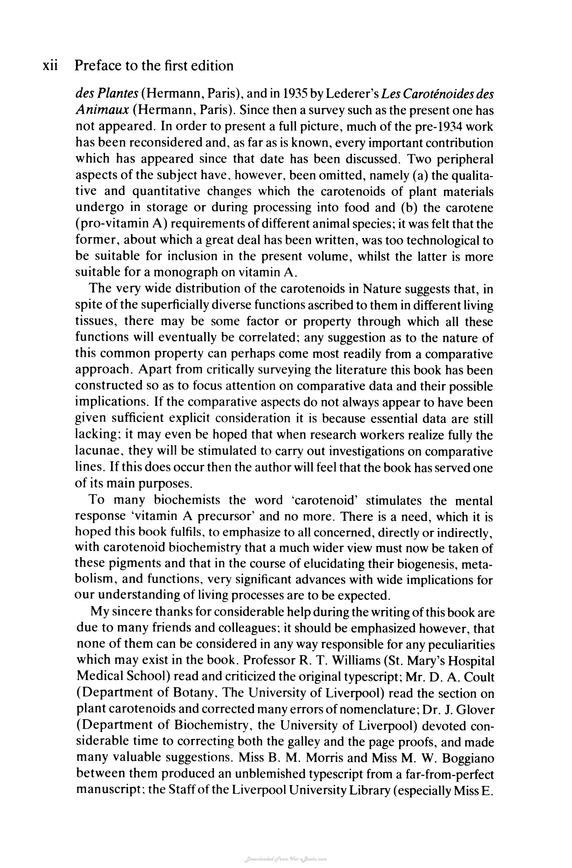 The Biochemistry Of The Carotenoids Volume Ii Animals