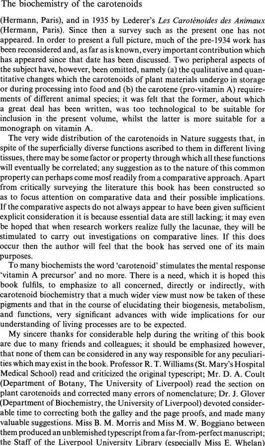 The Biochemistry Of The Carotenoids Volume I Plants