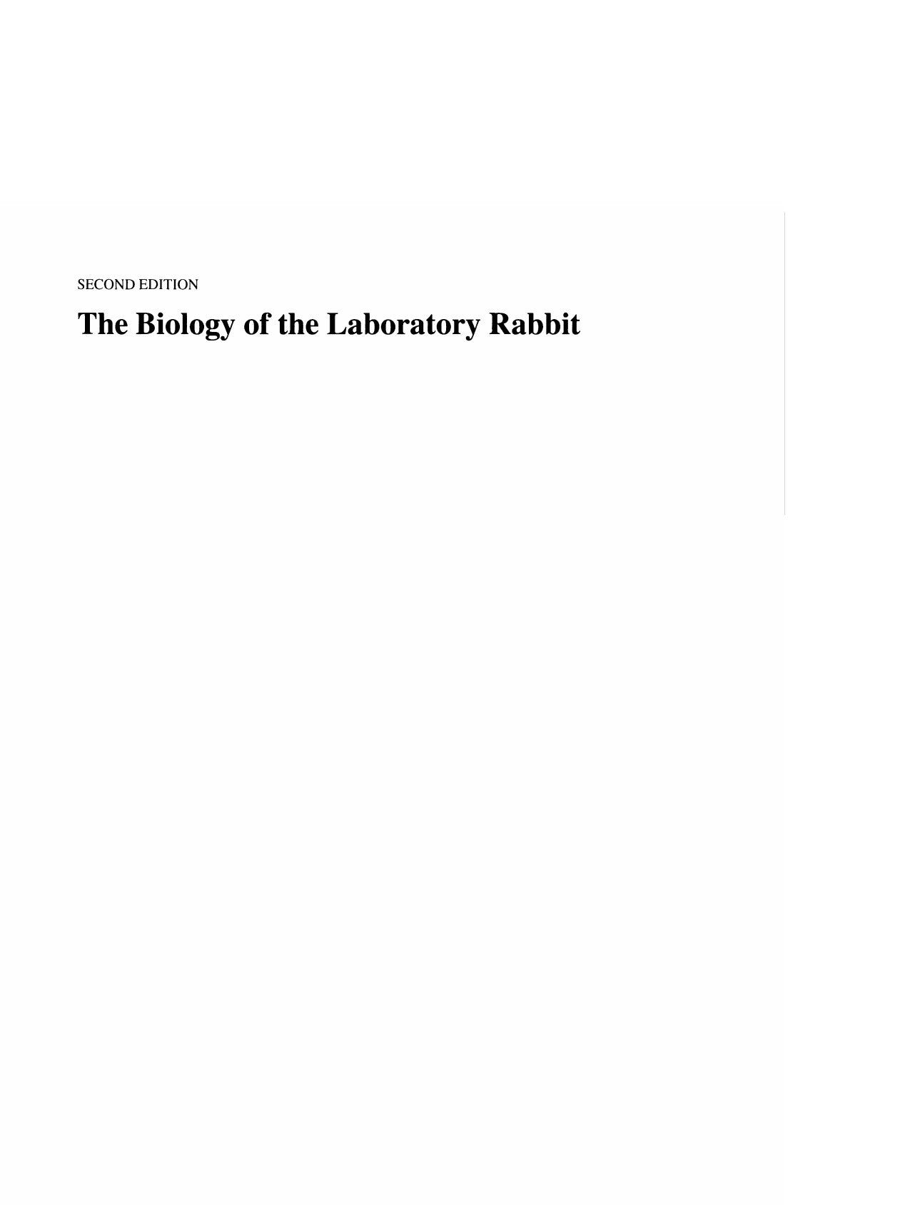 The Biology Of The Laboratory Rabbit