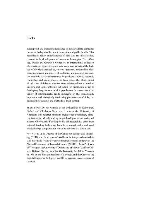 Ticks Biology Disease And Control