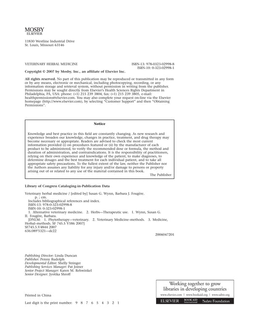 Veterinary Herbal Medicine