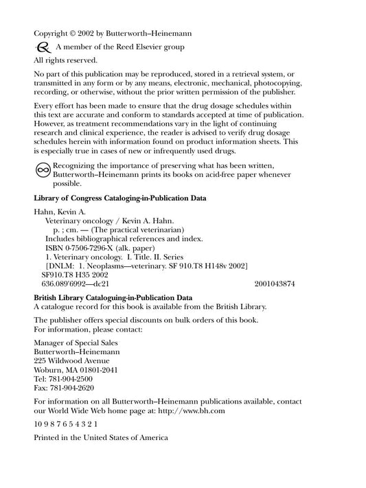 Veterinary Oncology The Practical Veterinarian Series