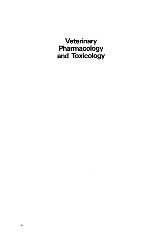 Veterinary Pharmacology And Toxicology